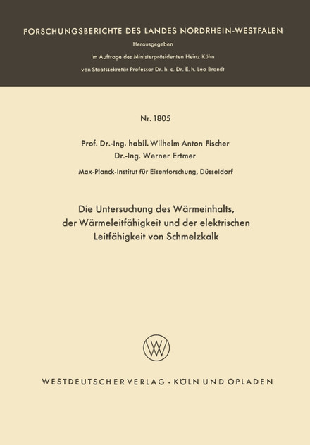 Die Untersuchung des Wärmeinhalts, der Wärmeleitfähigkeit und der elektrischen Leitfähigkeit von Schmelzkalk