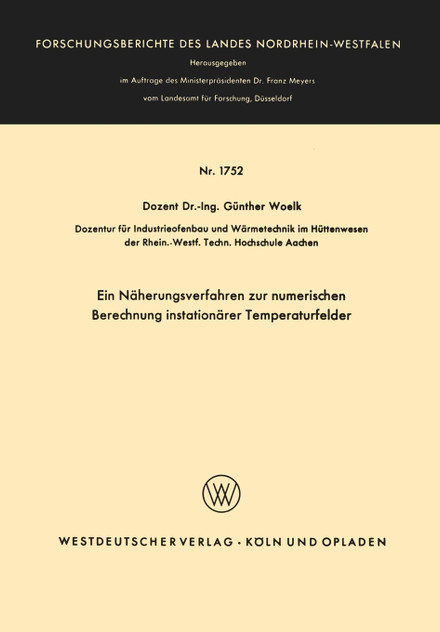 Ein Näherungsverfahren zur numerischen Berechnung instationärer Temperaturfelder