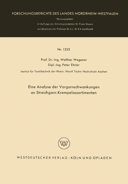 Eine Analyse der Vorgarnschwankungen an Streichgarn-Krempelassortimenten