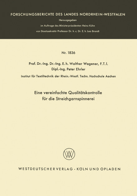 Eine vereinfachte Qualitätskontrolle für die Streichgarnspinnerei