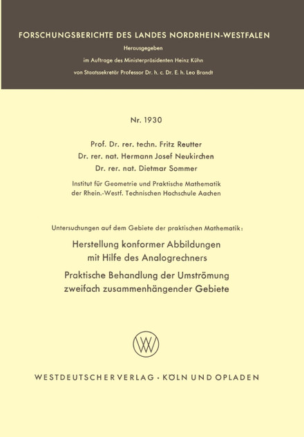 Untersuchungen auf dem Gebiete der praktischen Mathematik Untersuchungen auf dem Gebiete der praktischen Mathematik