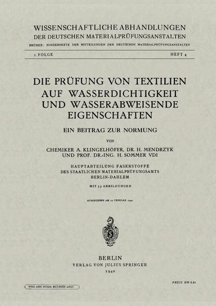 Die Prüfung von Textilien auf Wasserdichtigkeit und wasserabweisende Eigenschaften