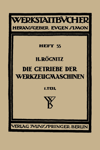Die Getriebe der Werkzeugmaschinen