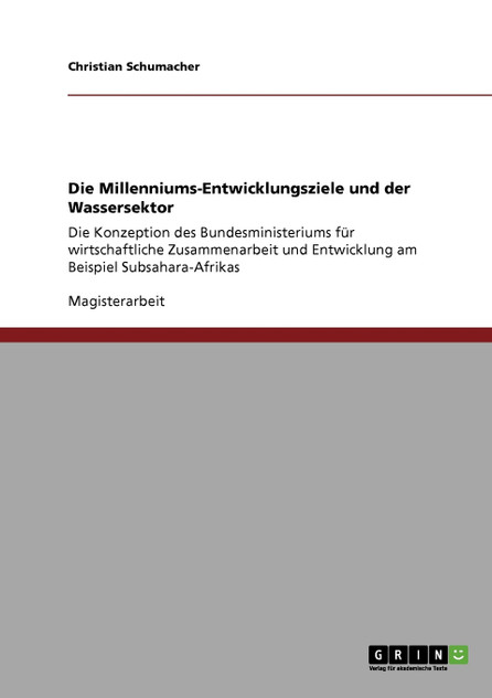 Die Millenniums-Entwicklungsziele und der Wassersektor