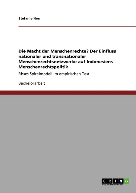 Die Macht der Menschenrechte? Der Einfluss nationaler und transnationaler Menschenrechtsnetzwerke auf Indonesiens Menschenrechtspolitik Die Macht der Menschenrechte? Der Einfluss nationaler und transnationaler Menschenrechtsnetzwerke auf Indonesiens Menschenrechtspolitik