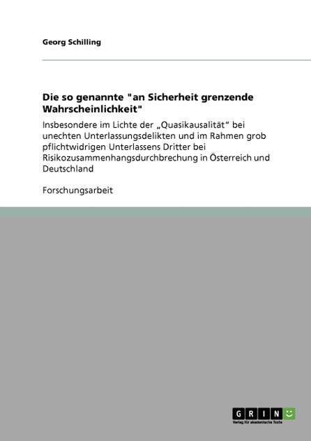 Die so genannte "an Sicherheit grenzende Wahrscheinlichkeit"