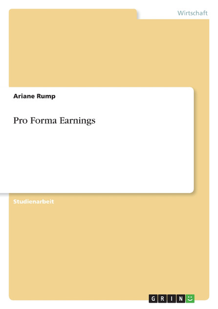 Pro Forma Earnings Pro Forma Earnings