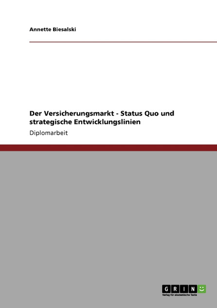 Der Versicherungsmarkt - Status Quo und strategische Entwicklungslinien Der Versicherungsmarkt - Status Quo und strategische Entwicklungslinien