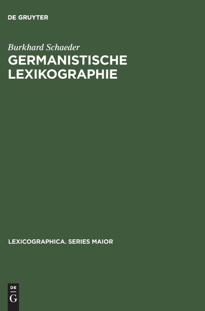 Germanistische Lexikographie Germanistische Lexikographie