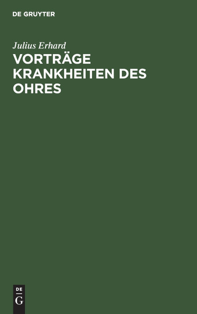 Vorträge Krankheiten des Ohres Vorträge Krankheiten des Ohres