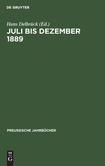 Juli bis Dezember 1889 Juli bis Dezember 1889