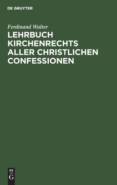 Lehrbuch Kirchenrechts aller christlichen Confessionen