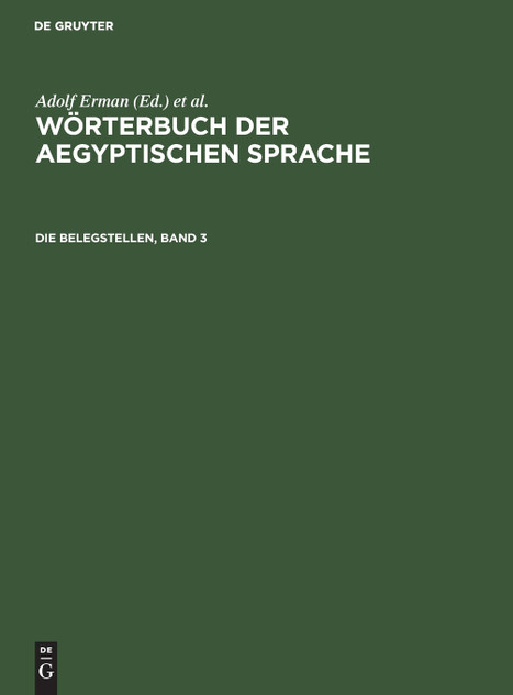 Die Belegstellen, Band 3 Die Belegstellen, Band 3