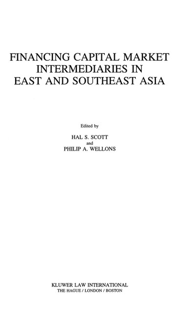 Financing Capital Market Intermediaries in East and Southeast Asia