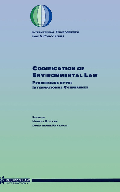 Codification Of Environmental Law Codification Of Environmental Law