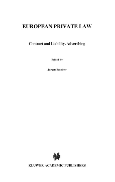European Private Law, Sources, II European Private Law, Sources, II
