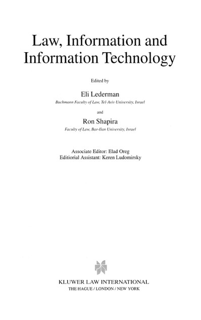 Law, Information and Information Technology