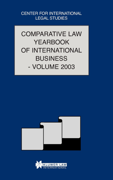 Comparative Law Yearbook of International Business 2003