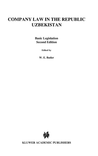 Company Law In The Republic Of Uzbekistan Company Law In The Republic Of Uzbekistan