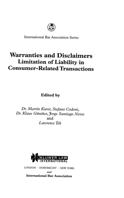 Warranties and Disclaimers Warranties and Disclaimers