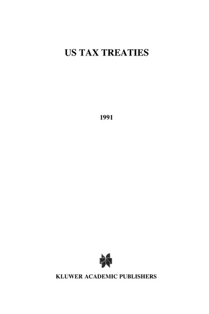 United States Tax Treaties (1991) United States Tax Treaties (1991)