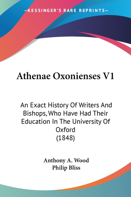 Athenae Oxonienses V1 Athenae Oxonienses V1