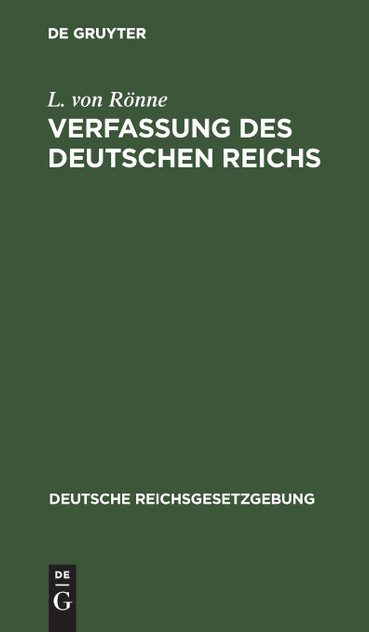 Verfassung des Deutschen Reichs Verfassung des Deutschen Reichs
