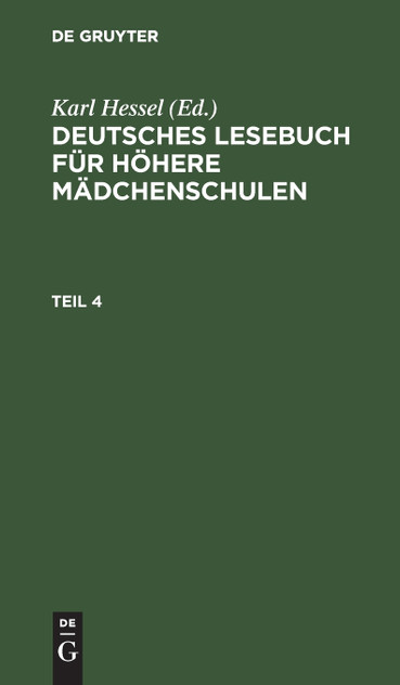 Deutsches Lesebuch für höhere Mädchenschulen Deutsches Lesebuch für höhere Mädchenschulen Deutsches Lesebuch für höhere Mädchenschulen Deutsches Lesebuch für höhere Mädchenschulen