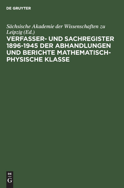 Sächsische Akademie der Wissenschaften zu Leipzig