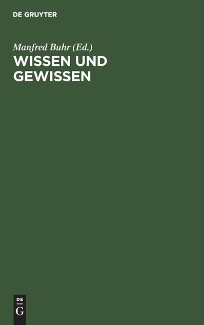 Wissen und Gewissen Wissen und Gewissen
