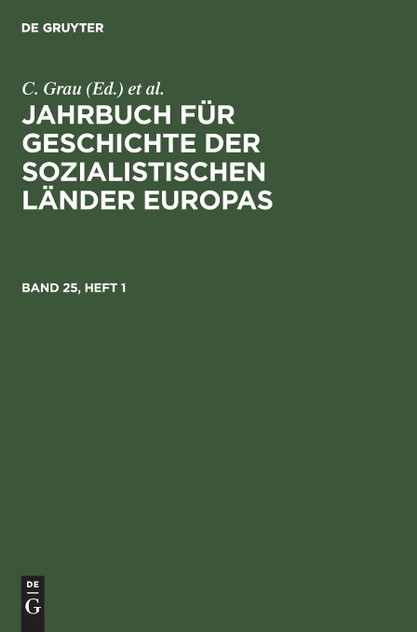 Jahrbuch für Geschichte der sozialistischen Länder Europas