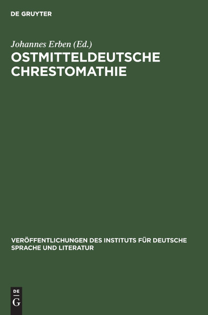 Ostmitteldeutsche Chrestomathie Ostmitteldeutsche Chrestomathie