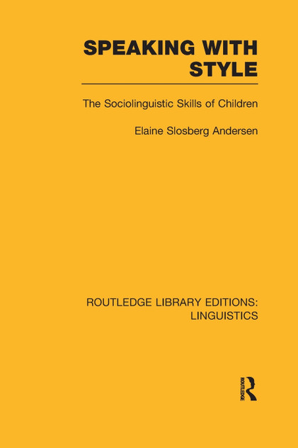 Speaking With Style (RLE Linguistics C Speaking With Style (RLE Linguistics C