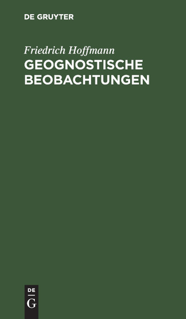 Geognostische Beobachtungen Geognostische Beobachtungen