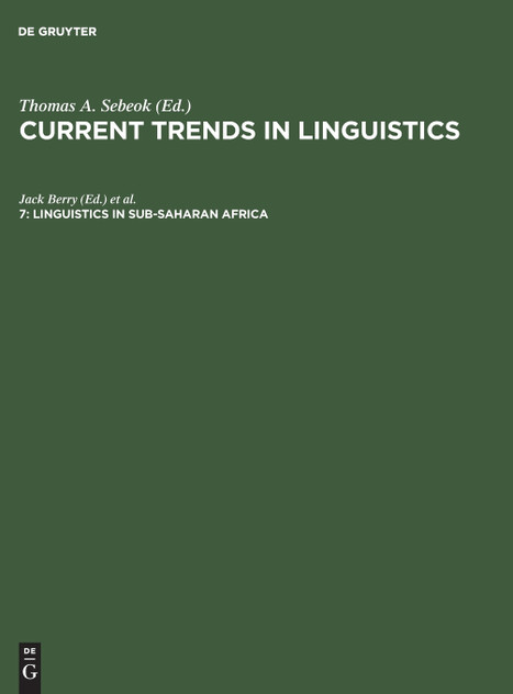 Current Trends in Linguistics, 7, Linguistics in Sub-Saharan Africa