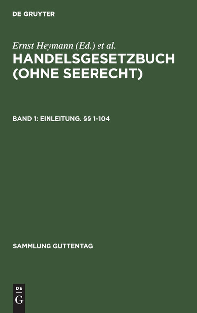 Einleitung. §§ 1-104 Einleitung. §§ 1-104