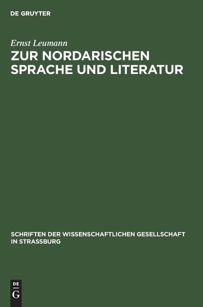Zur nordarischen Sprache und Literatur Zur nordarischen Sprache und Literatur