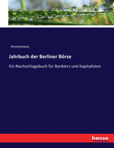Jahrbuch der Berliner Börse Jahrbuch der Berliner Börse