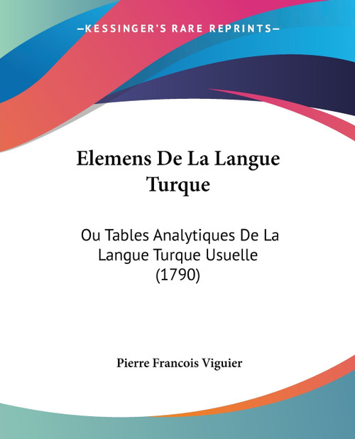 Elemens De La Langue Turque Elemens De La Langue Turque