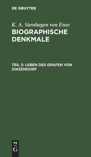 Leben des Grafen von Zinzendorf