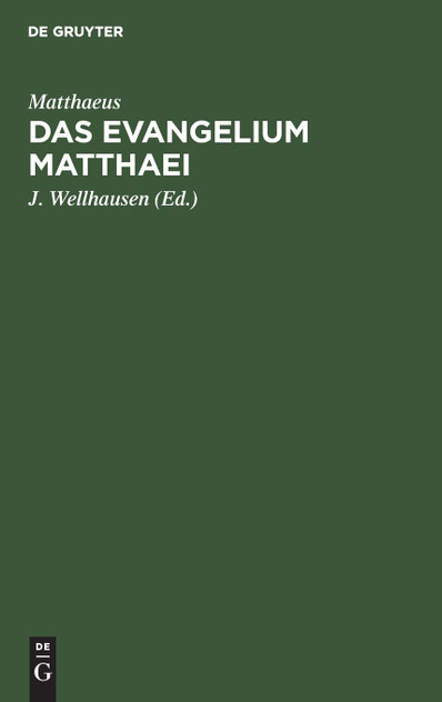 Das Evangelium Matthaei Das Evangelium Matthaei