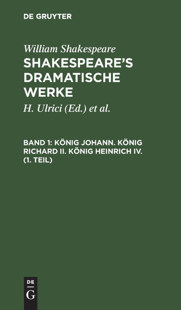 König Johann. König Richard II. König Heinrich IV. (1. Teil) König Johann. König Richard II. König Heinrich IV. (1. Teil)