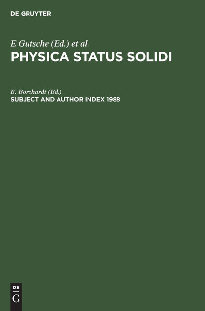 Subject and Author Index 1988