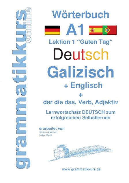 Wörterbuch Deutsch - Galizisch - Englisch Niveau A1