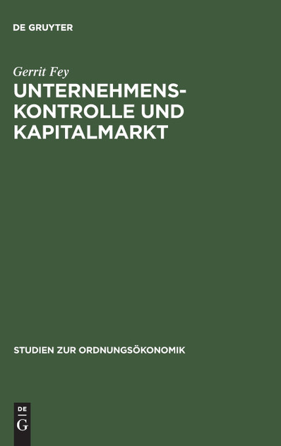 Unternehmenskontrolle und Kapitalmarkt