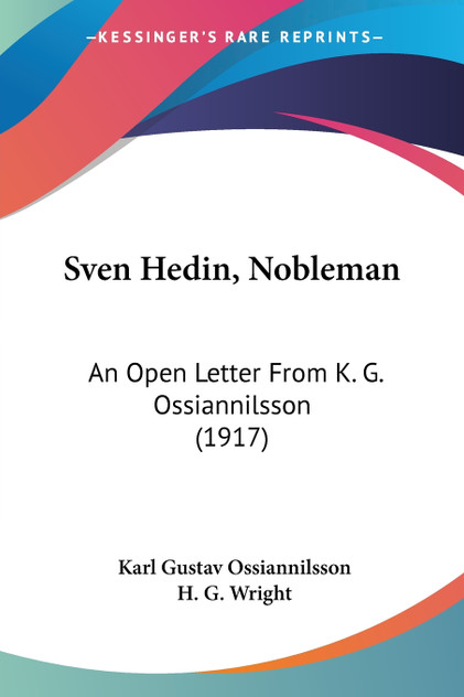 Sven Hedin, Nobleman Sven Hedin, Nobleman