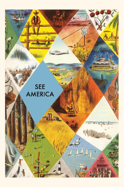 Vintage Journal See America Travel Poster Vintage Journal See America Travel Poster