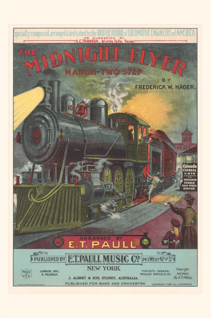 Vintage Journal Sheet Music for Midnight Flyer