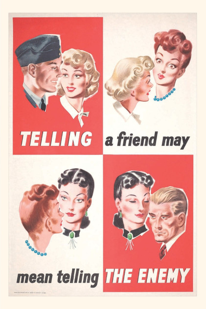 Vintage Journal Loose Lips Poster Vintage Journal Loose Lips Poster