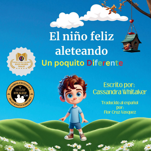 El niño feliz aleteando